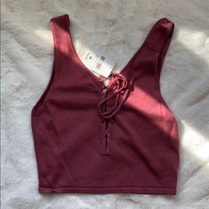 Maroon h&m crop top